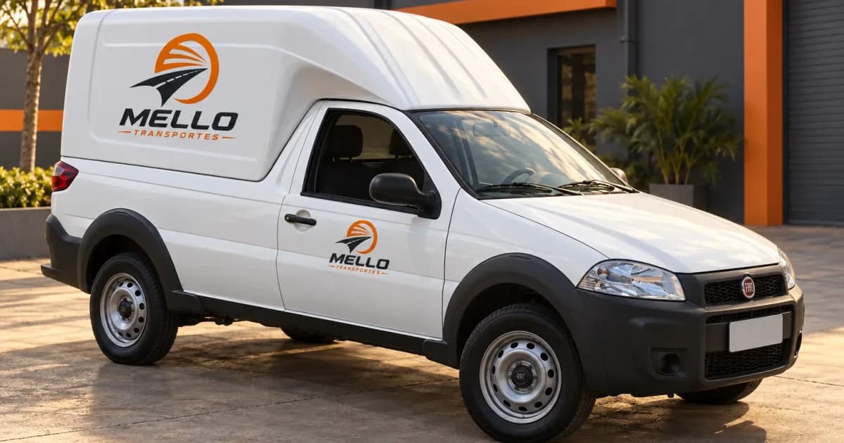 Veículo da frota leve com capota alta e marca Mello